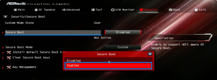 uefi secure boot enabled